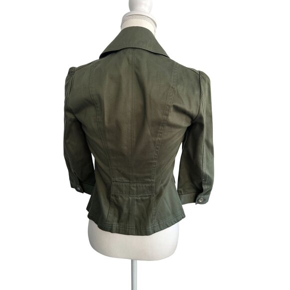 WHITE HOUSE BLACK MARKET Olive Green Jacket Blazer Size 00 - Picture 6 of 8